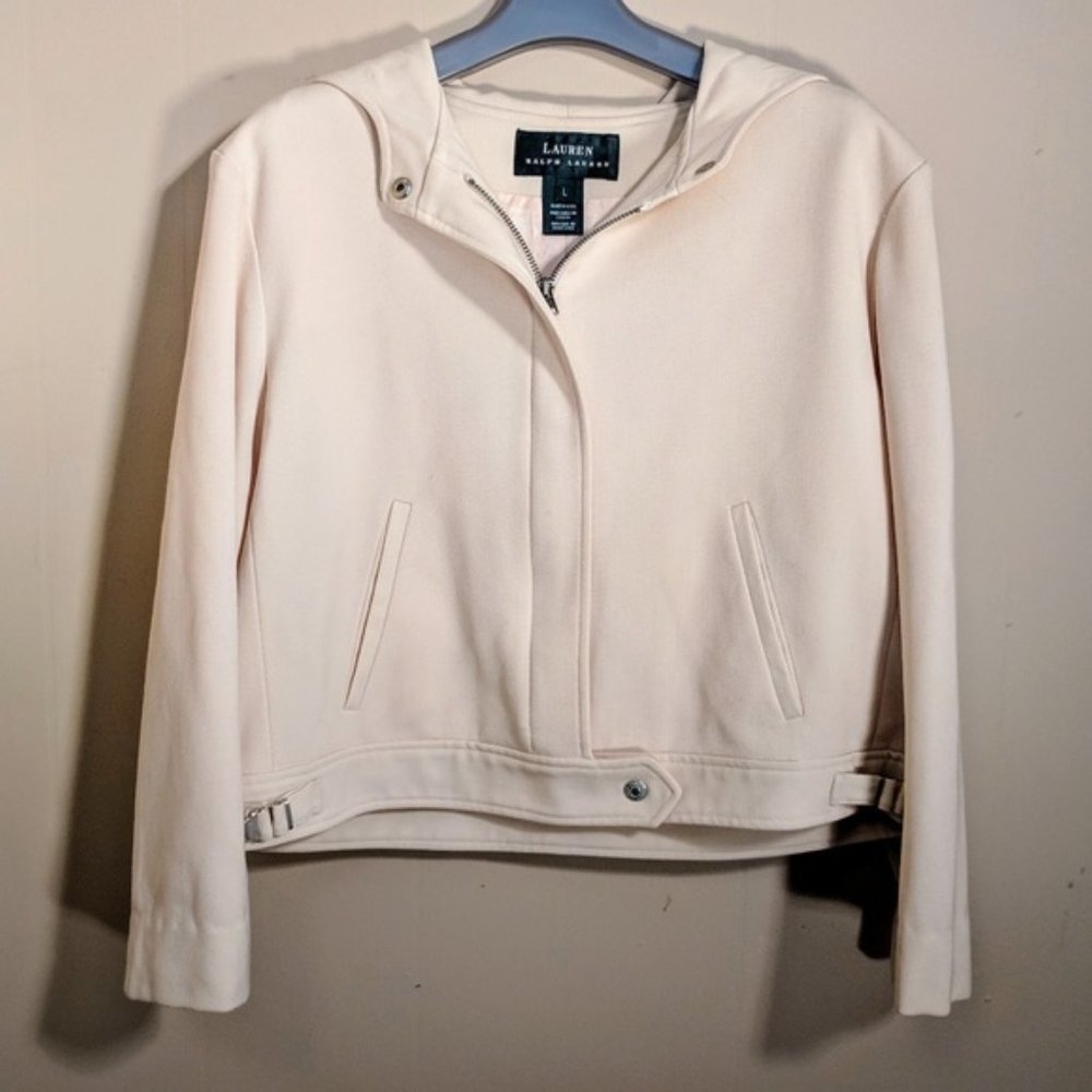 ralph Lauren Wool Hooded Moto Jacket